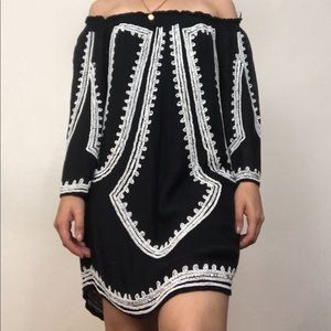 Black dress with white beading